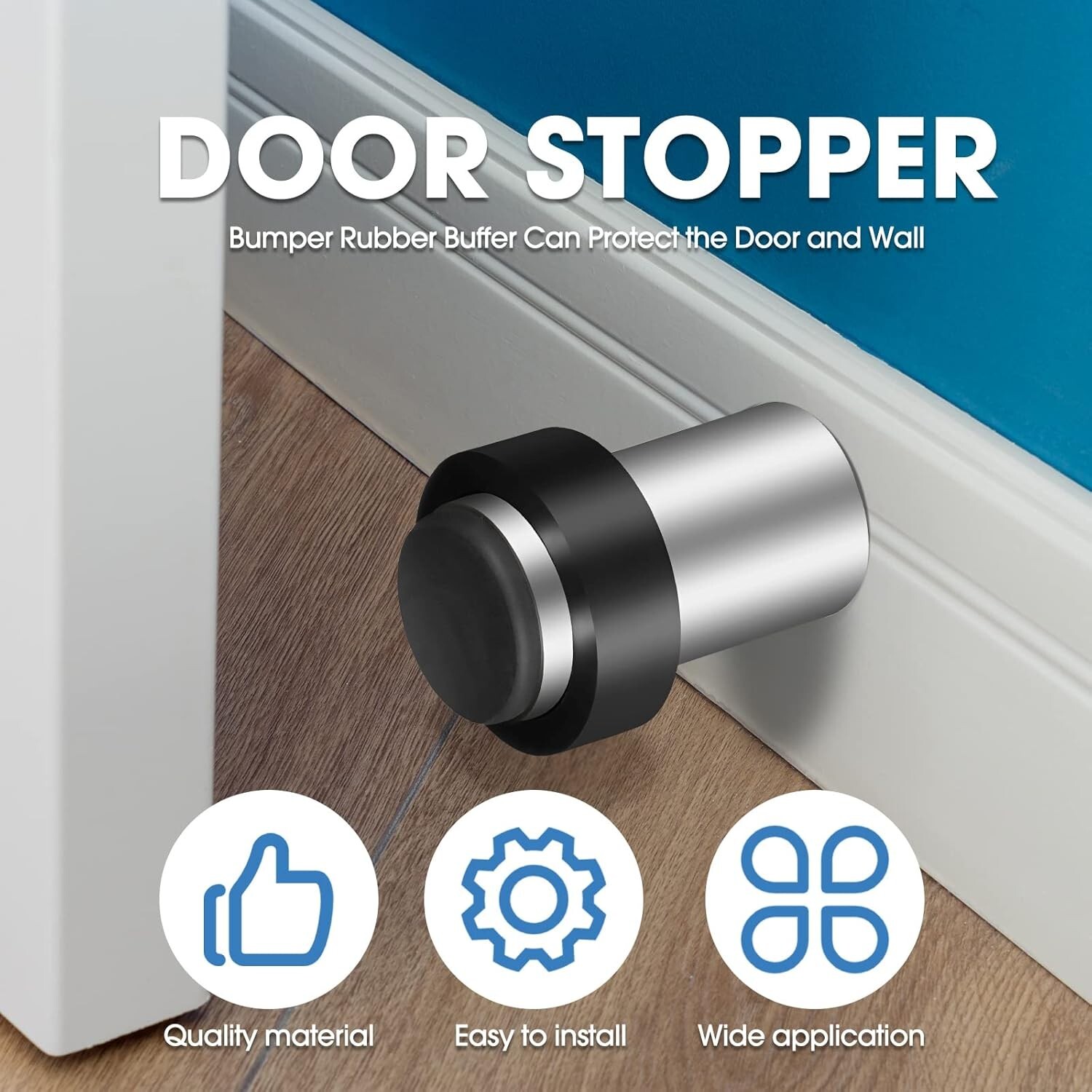 20 Pcs Door Stopper Mounted Floor Stops Stainless Steel Cylindrical Stopper Mode