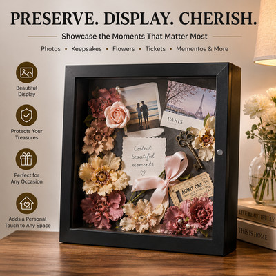 11×11 Shadow Box Frame Display Case 2-inch for Collages Mementos Collections