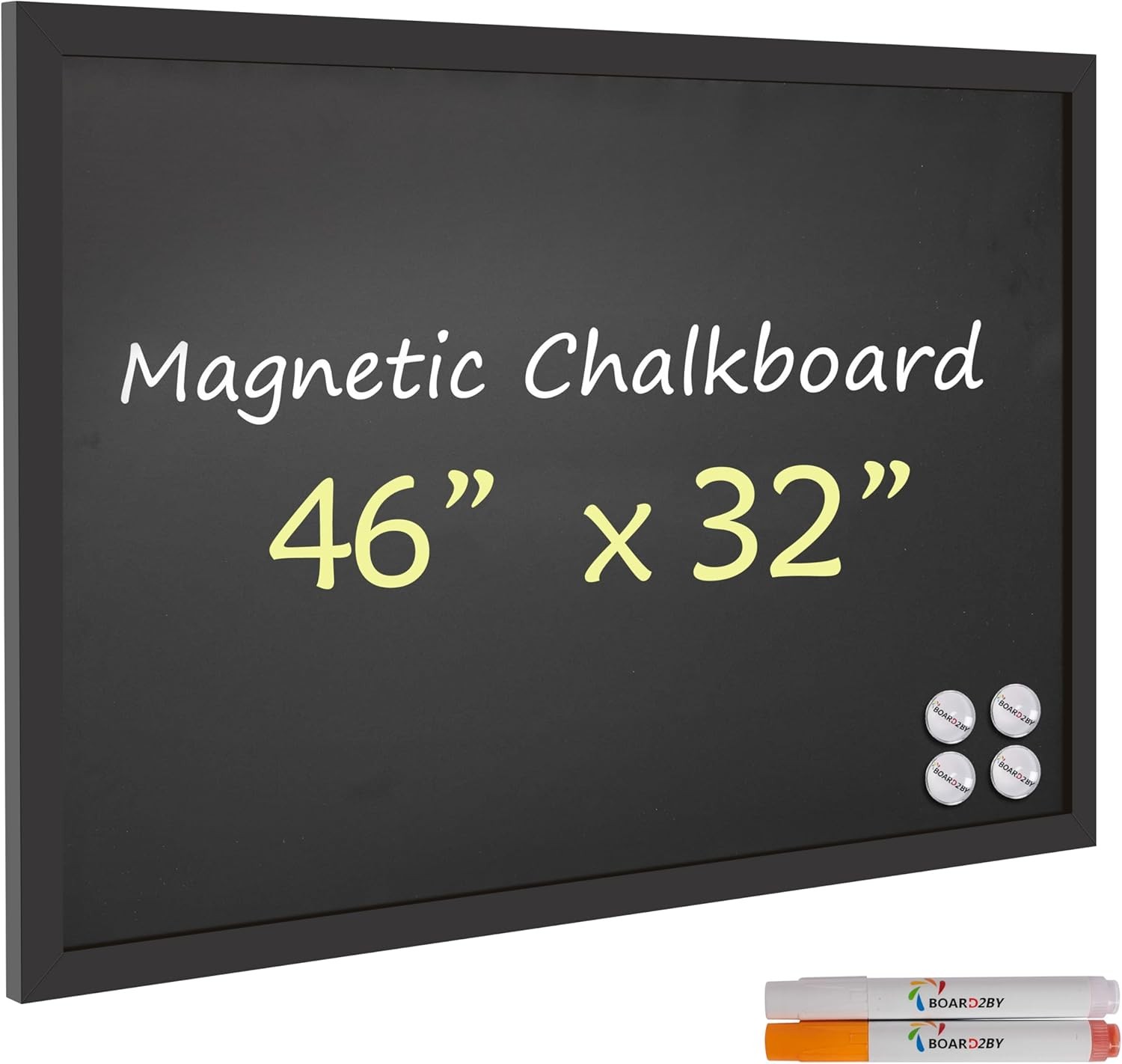 Magnetic Chalkboard Black Board 46″ x 32″ Extra Large Chalk Board for Wall Decor