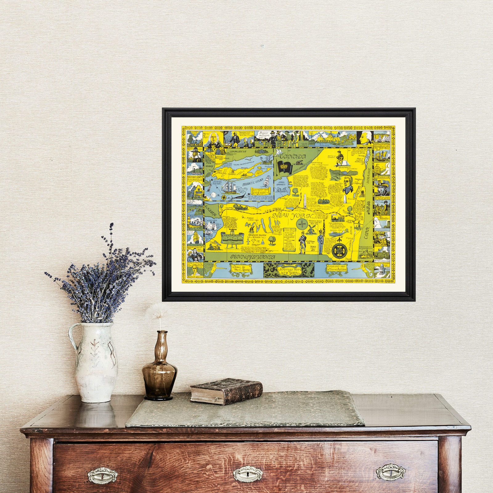 Old Map of New York 1928 – Vintage New York Art