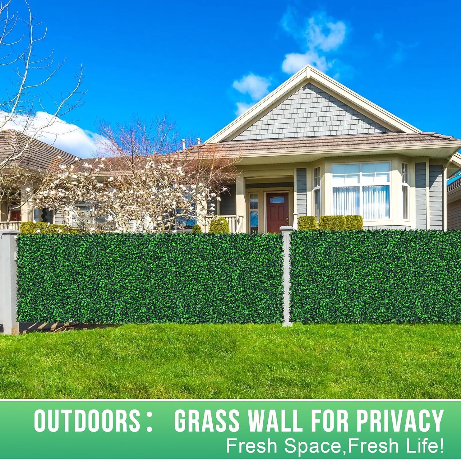20″x20″ Artificial Boxwood Hedge Panel Double Color Lvy Leaf Fence Indoor Decor