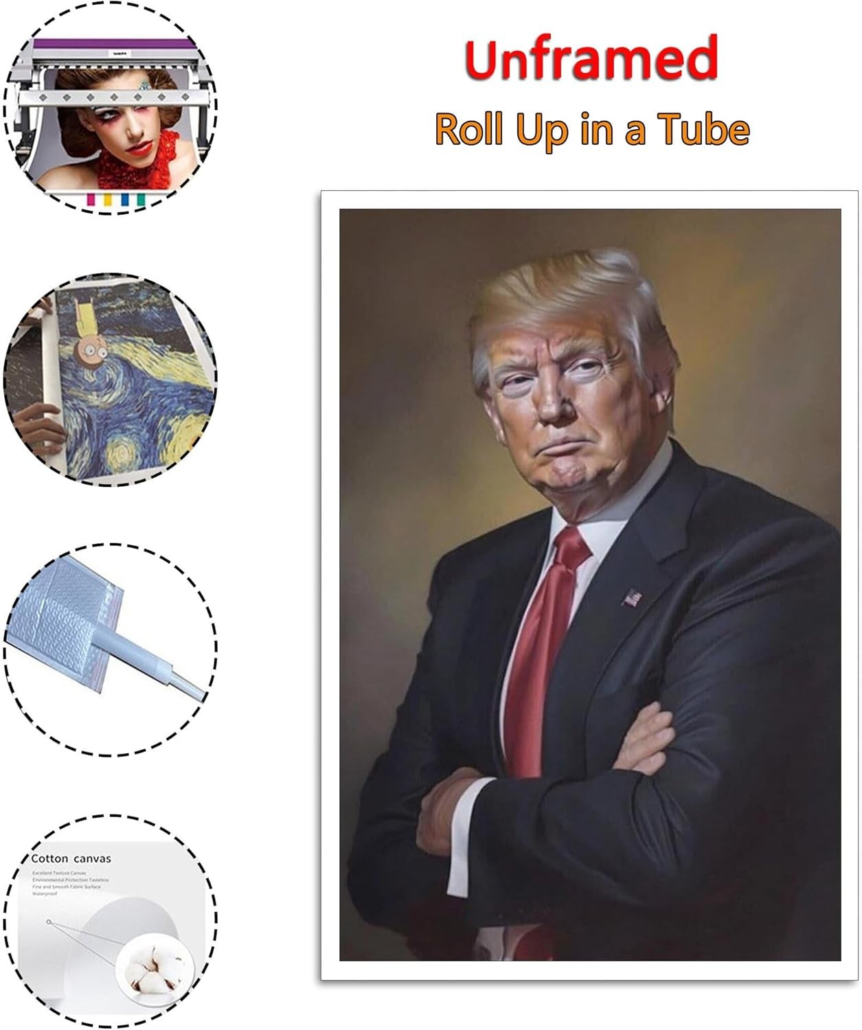 Poster Bust of President Donald J Trump Canvas Art Poster And Wall Art Picture P