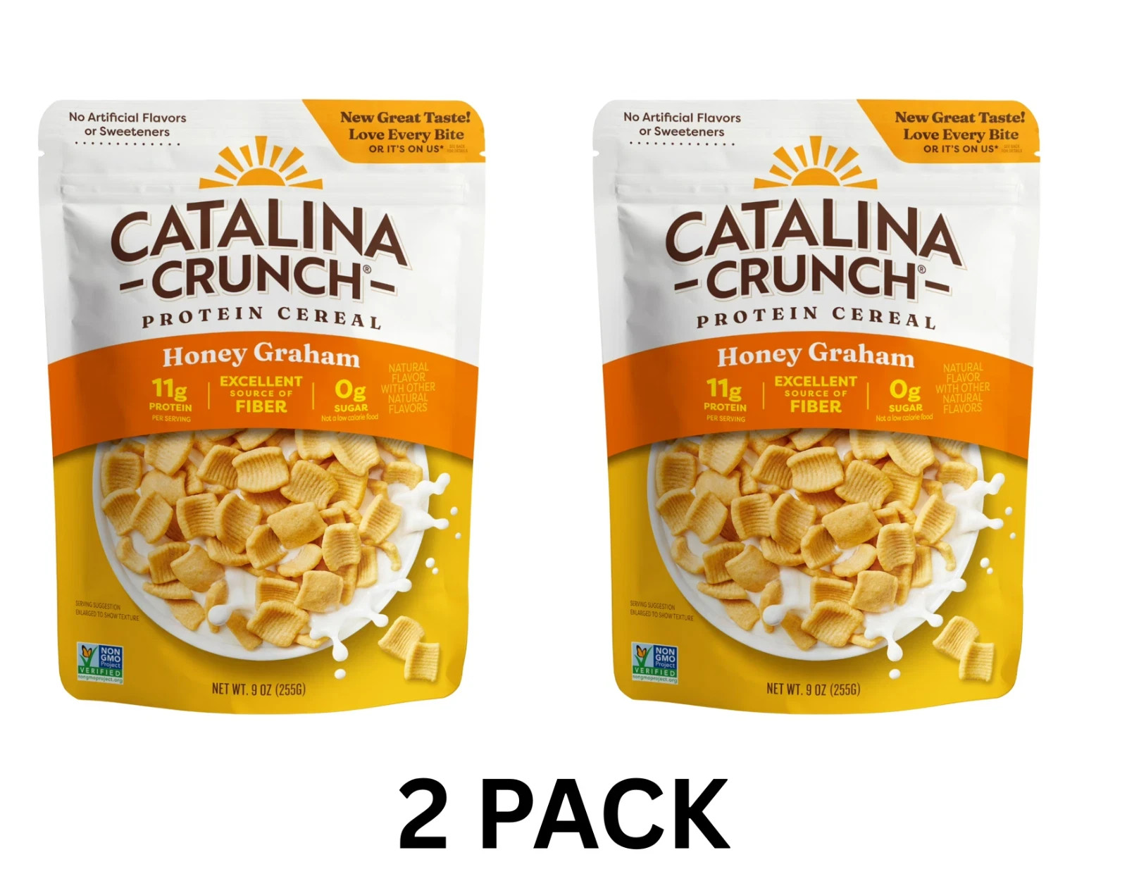 Catalina Crunch Protein Cereal, Honey Graham 9 oz, PACK OF 2.