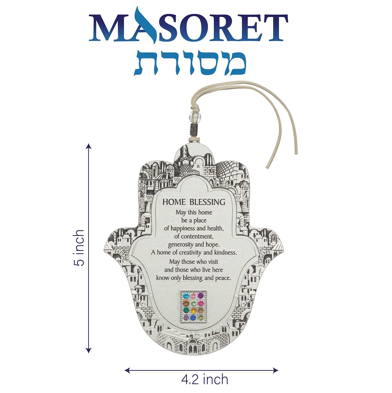 Hamsa English Home Blessing 17cm Wall Hanging Decor Evil Eye Protection Amulet