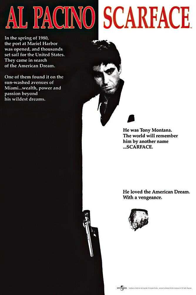 Scarface – Movie Poster (The American Dream – Regular Style) (Size: 24″ X 36″)