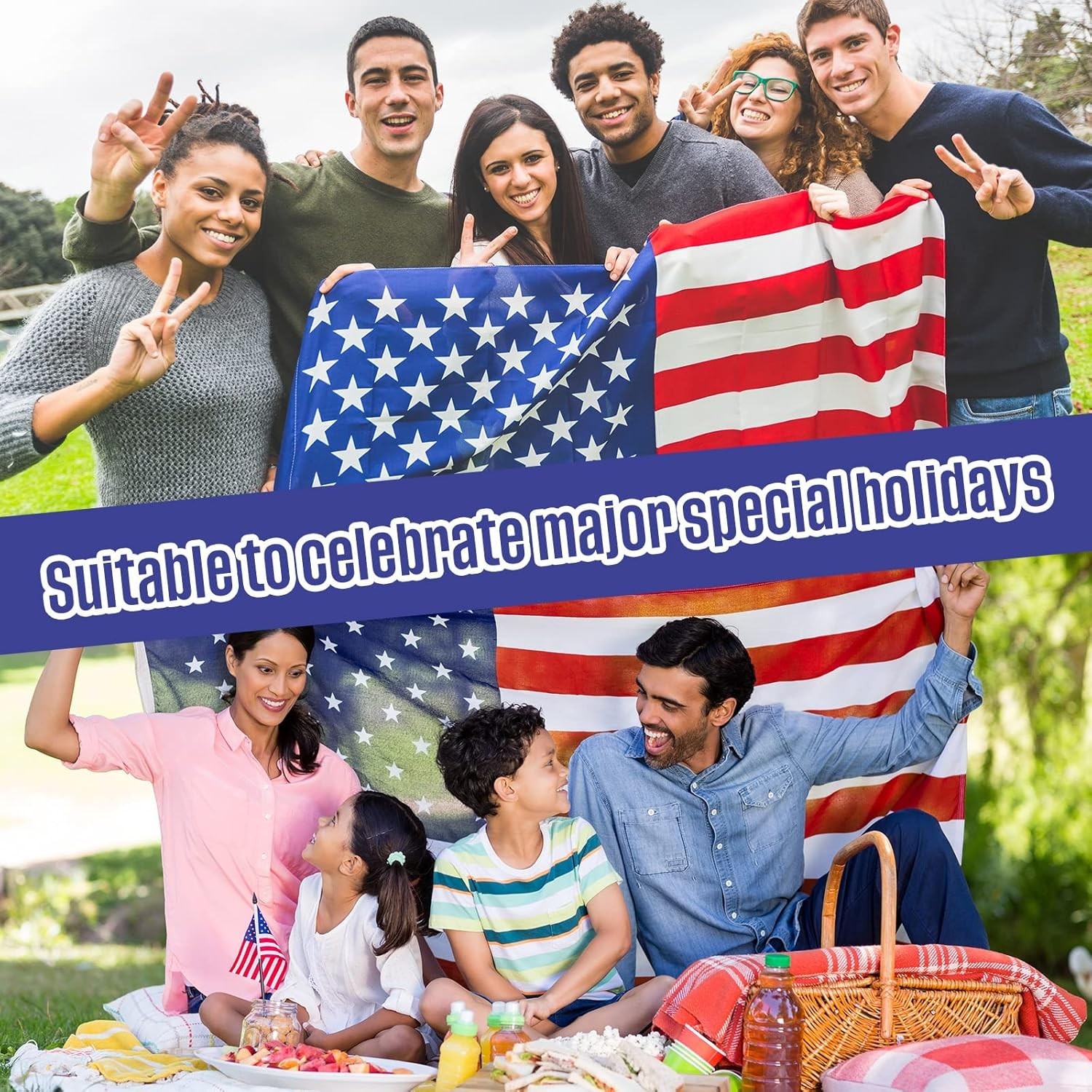 20 Pieces 3X5 Ft American Flags Bulk for 250Th Anniversary Waterproof Polyester