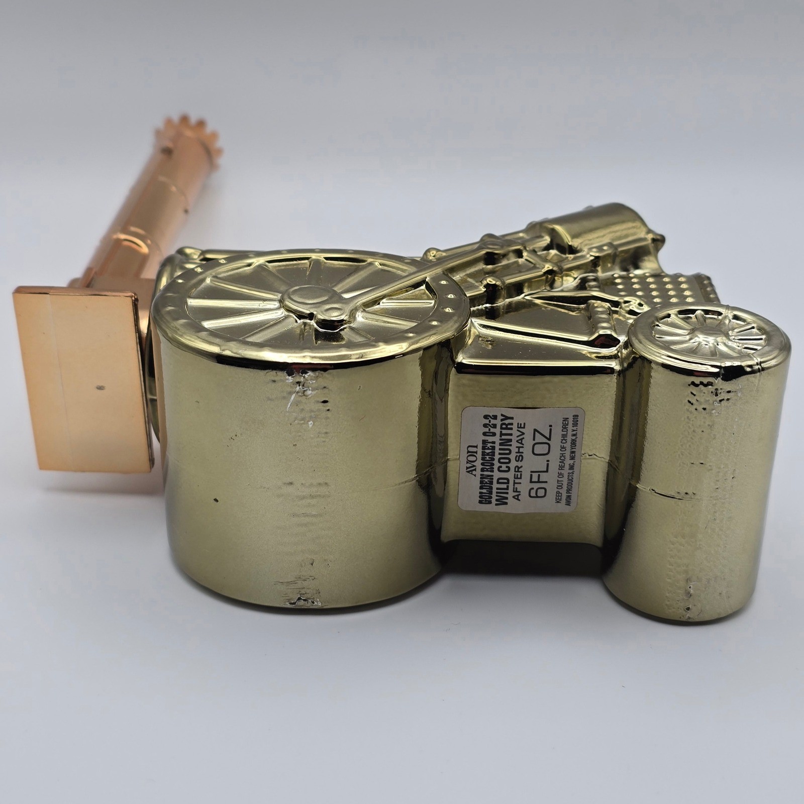 Vintage Avon Golden Rocket 0-2-2 Train Bottle Wild Country EMPTY 6oz