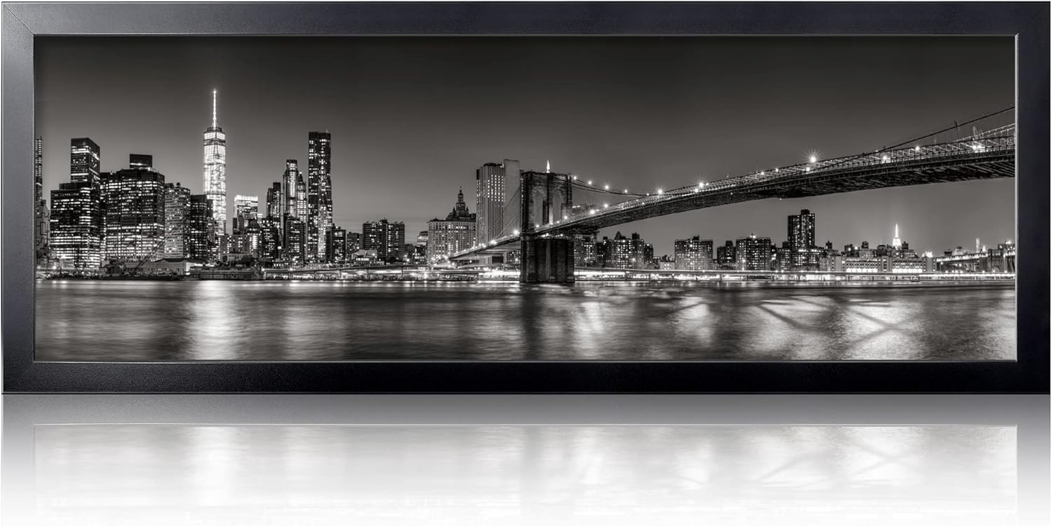 12X36 Picture Frame Blackc(1 Pack) Panoramic Picture Frame for Wall Decoration