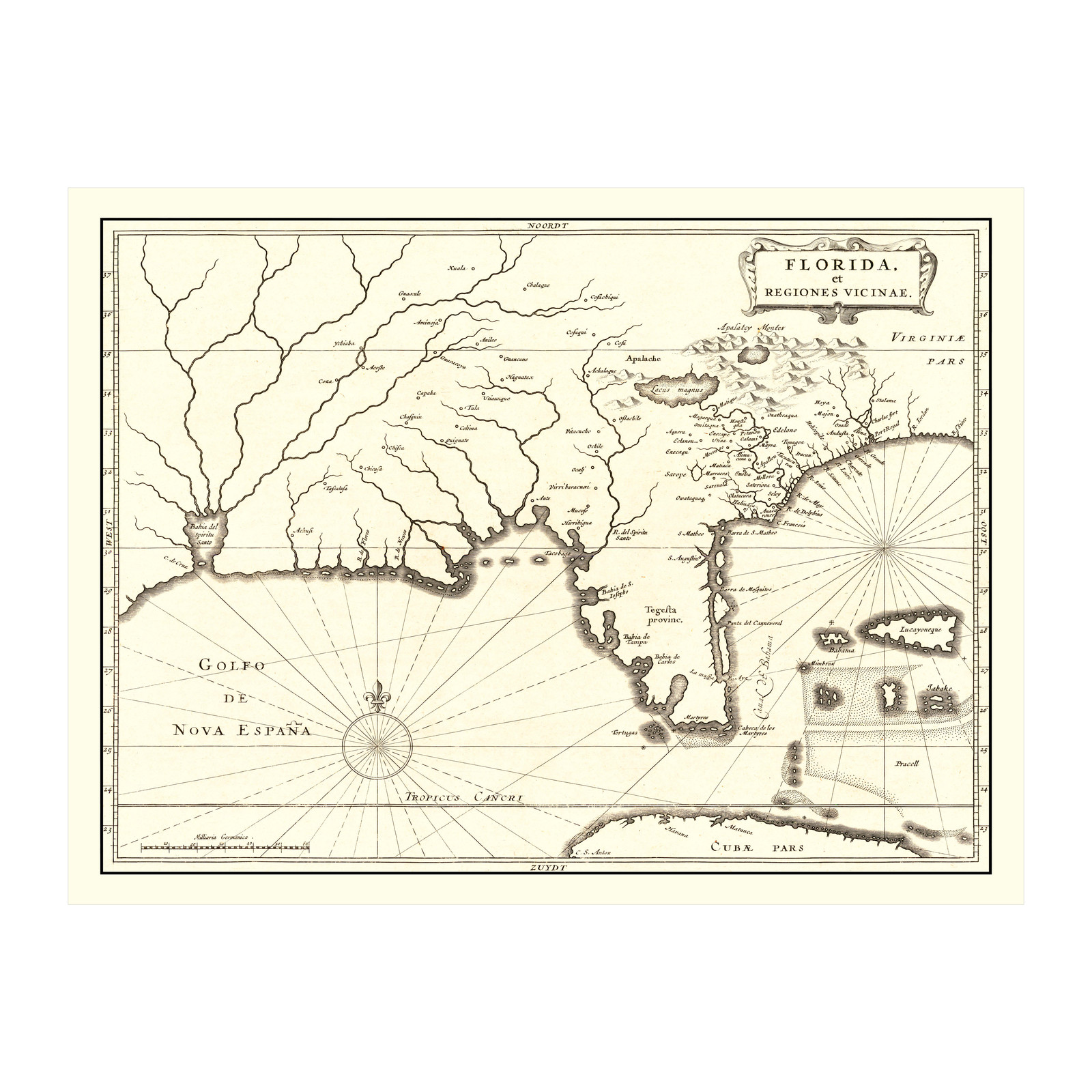 Old Map of Florida 1834 – Vintage Florida Art
