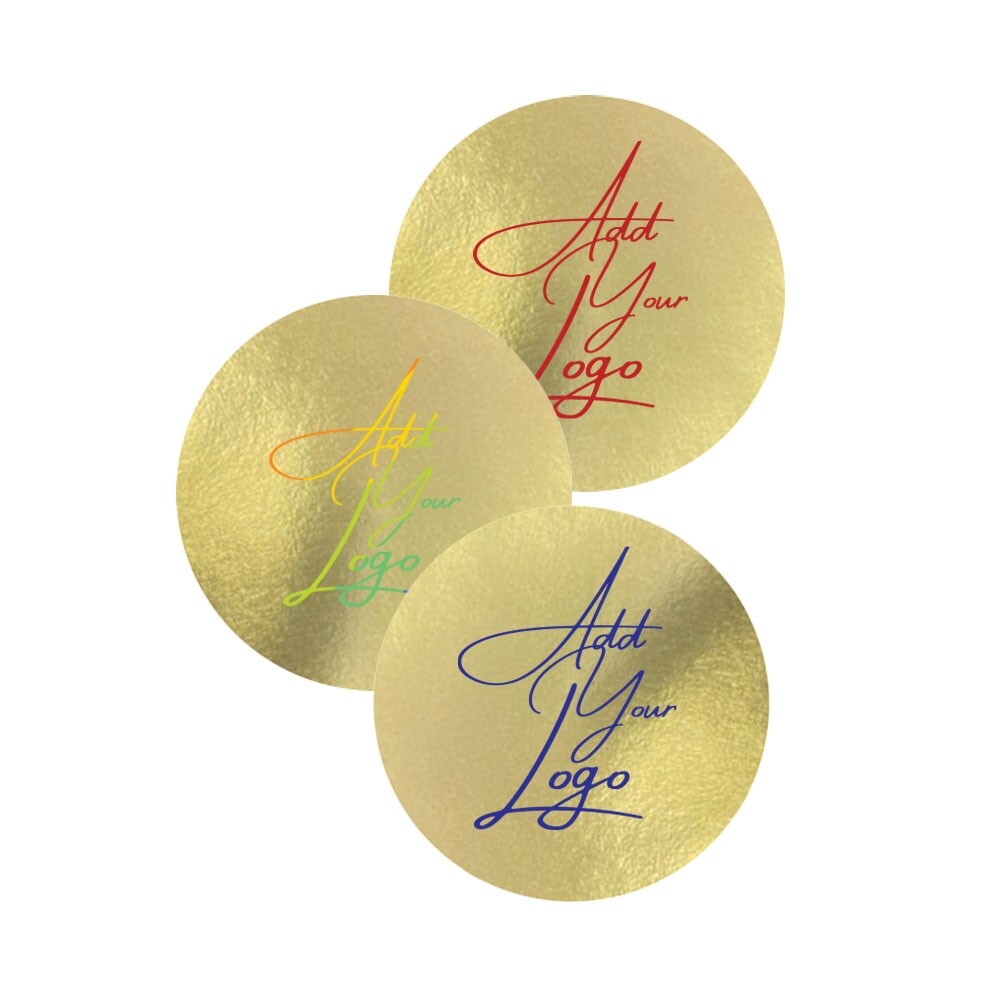 30 Pieces Gold Foil Custom Printed Stickers / Labels 1.5″ x 1.5″ Stickers