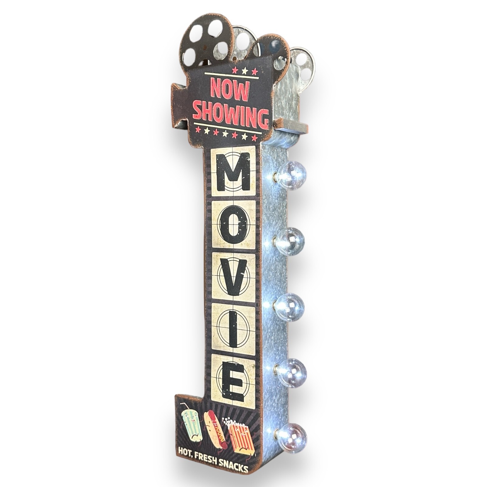 Movie Now Showing 26″ Double Sided Marquee LED Sign Vintage Retro Design