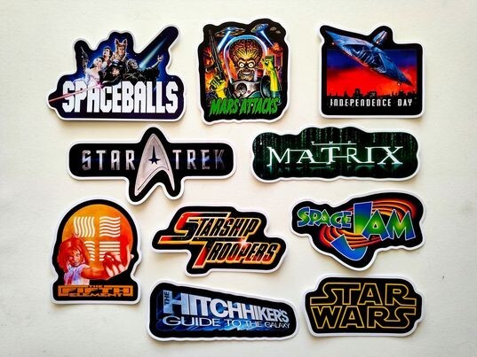 Classic Movie Sticker Pack 7 (10) Sci Fi Movies, Space Movies, Science Fiction