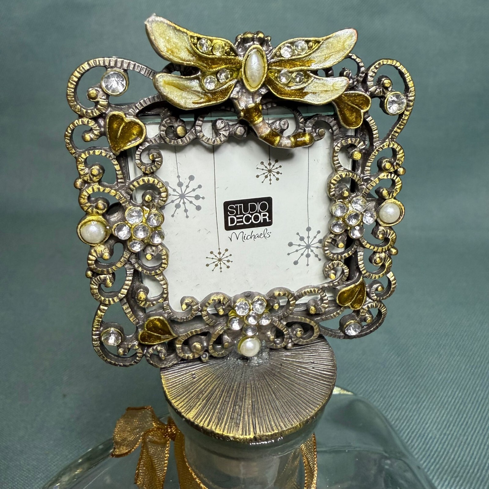 Studio Decor, Bottle 6″ with Cap with Photo Frame 1.5×1.5″, Decor