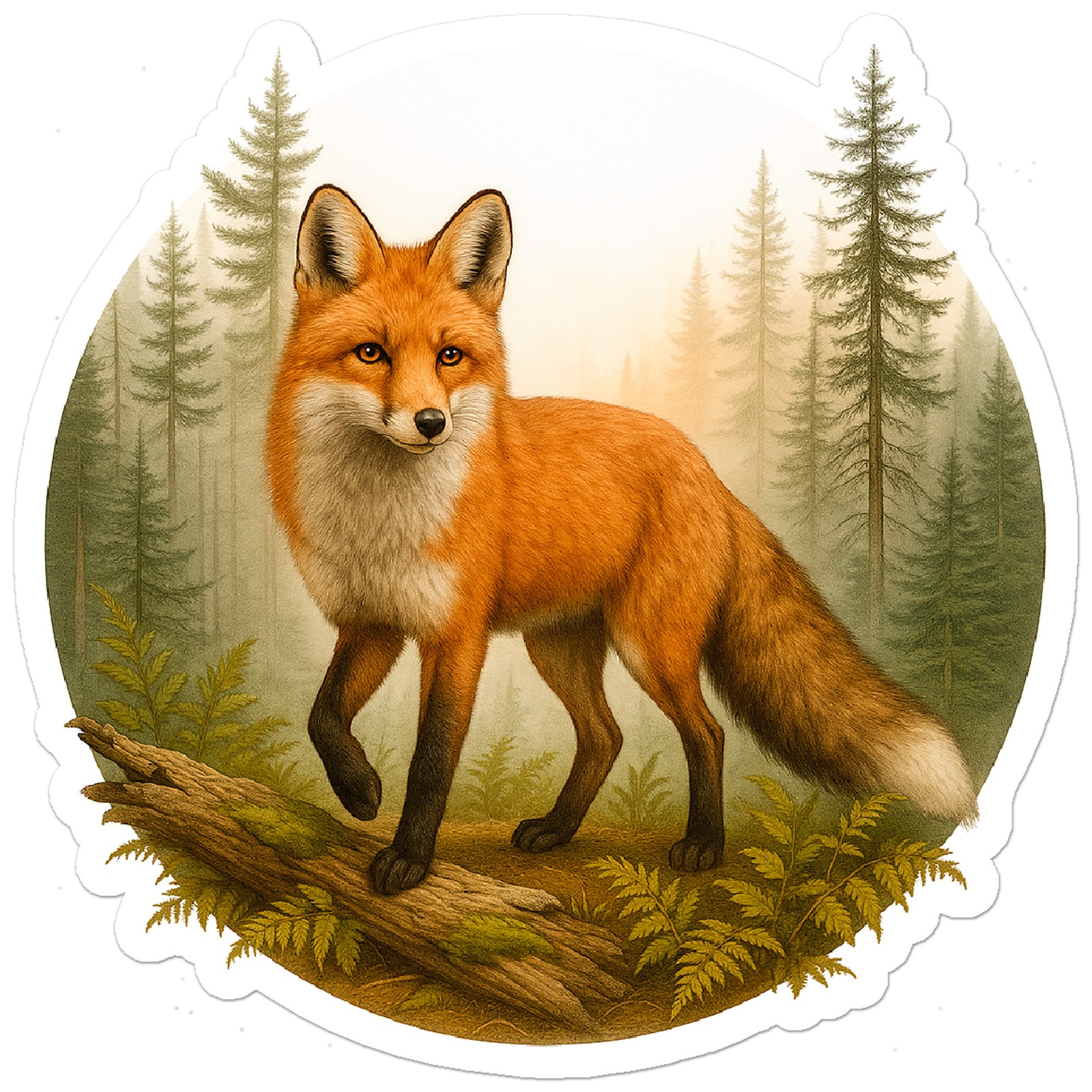 Fox In Forest – Vinyl Decal Sticker – Car Window Laptop – ebn20026