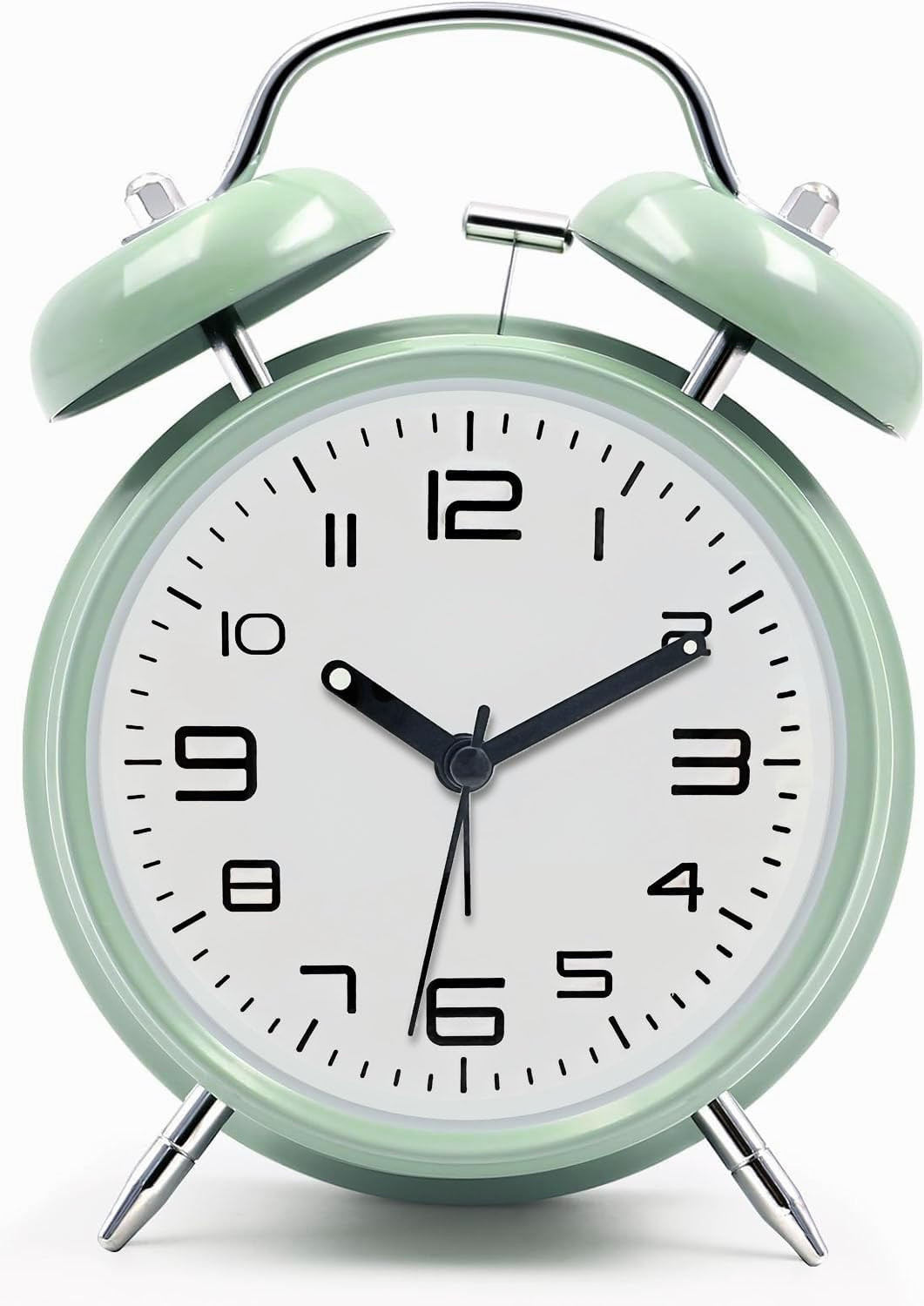 Loud Alarm Clock for Heavy Sleepers Adults, Metal 4 Inches Twin Bell Battery Ope