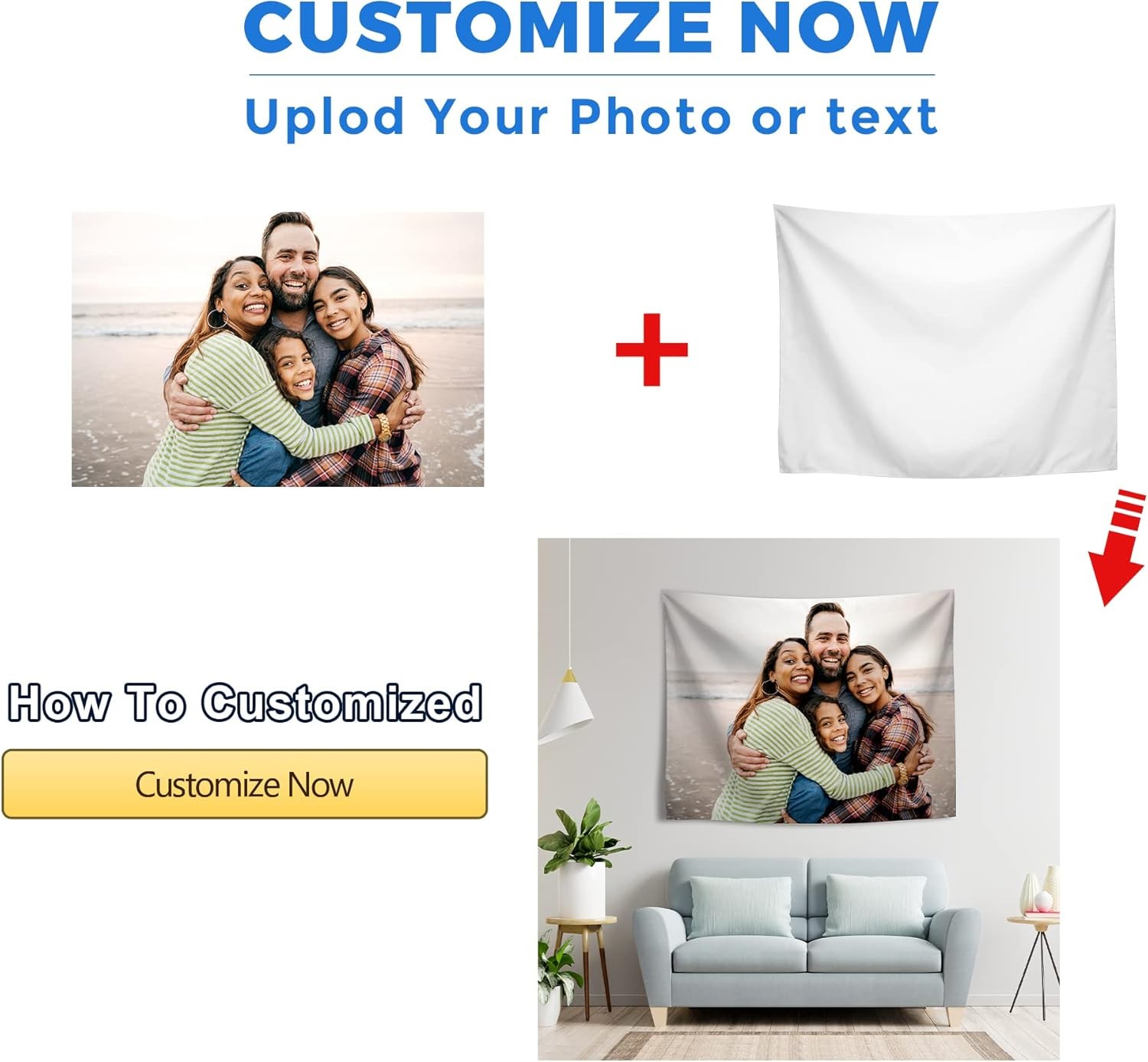 Custom Tapestry Upload Images Personalized Custom Tapestry for Home & Room Decor