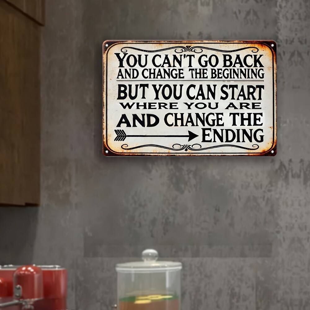 Vintage Retro Tin Sign Metal Plaque Inspirational Wall Art Positive Quote