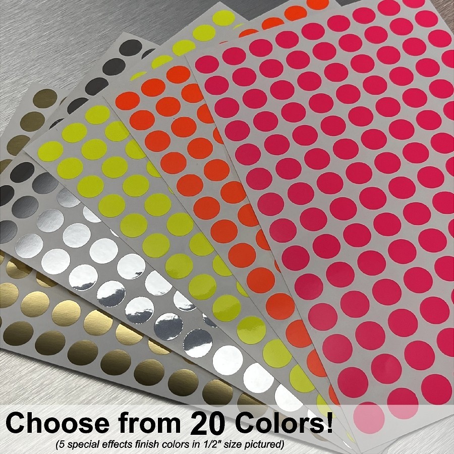 Polka Dot Self Adhesive Gloss Vinyl Stickers Choose from 20 Colors and 4 Sizes