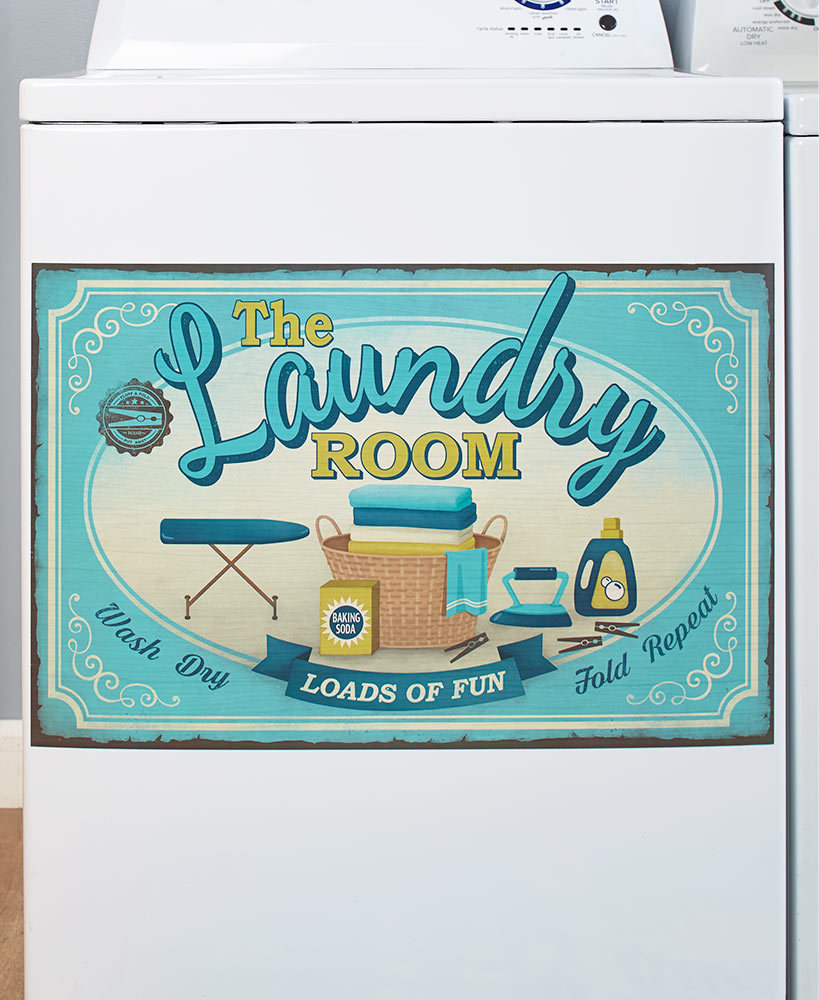Lively Laundry Room Decor Accents Door Magnet Wall Decals Rug or Window Valance