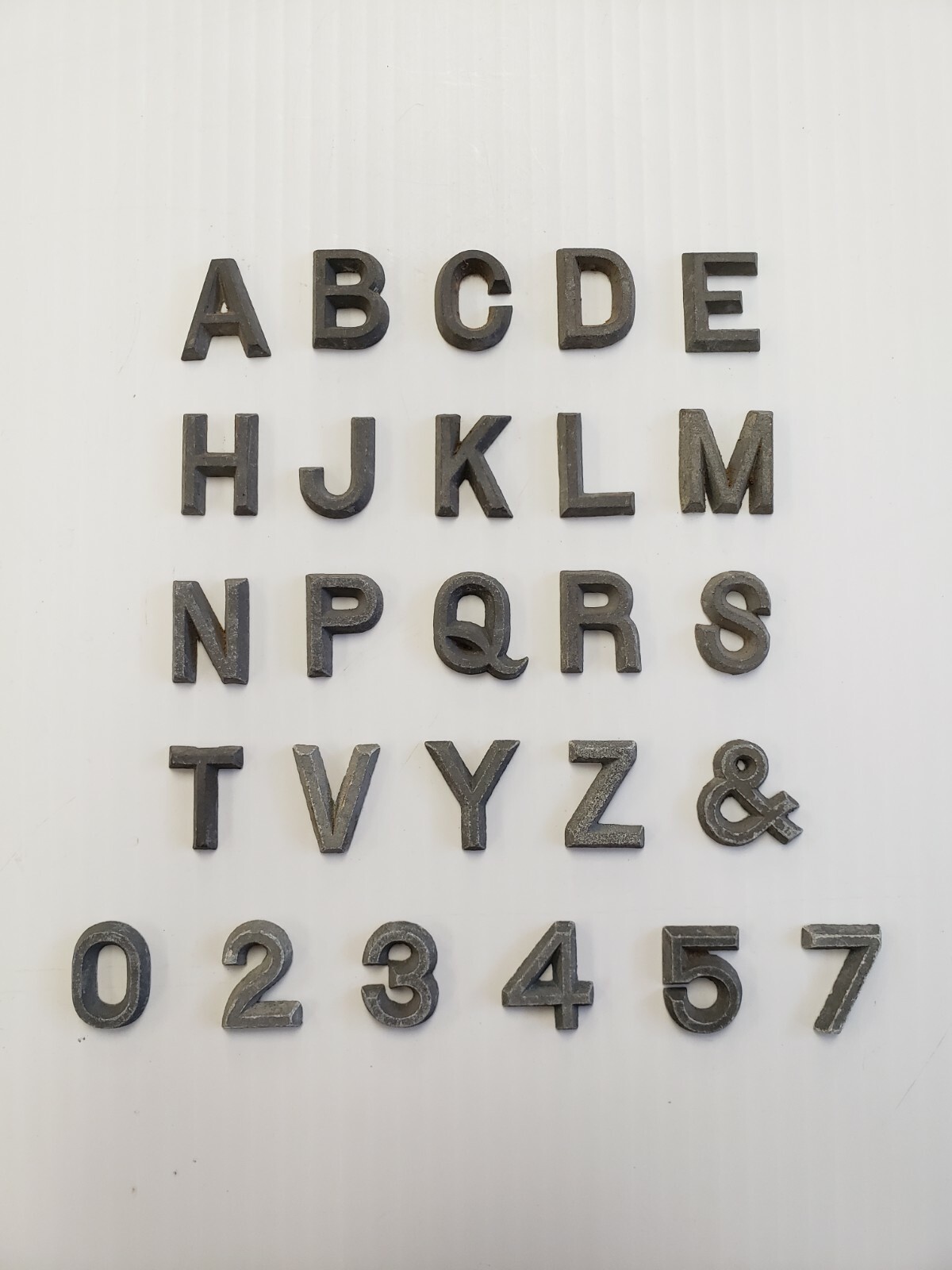 Metal Letters and Numbers 3/4 inch long Straight Thick Font price per letter *