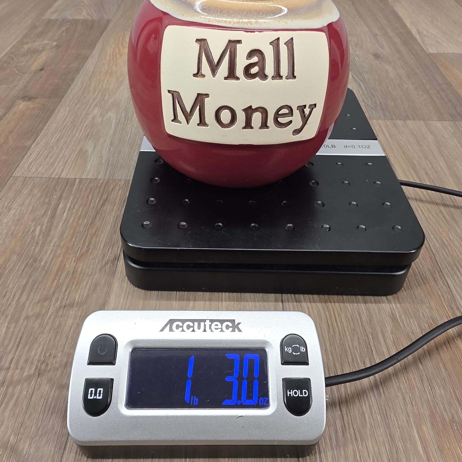 Novelty Mall Money Ceramic Piggy Bank Coin Holder Jar with Cork Stopper Burgandy