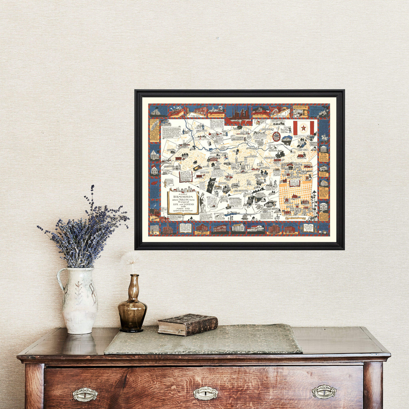 Old Map of Birmingham, AL 1938 – Vintage Birmingham Alabama