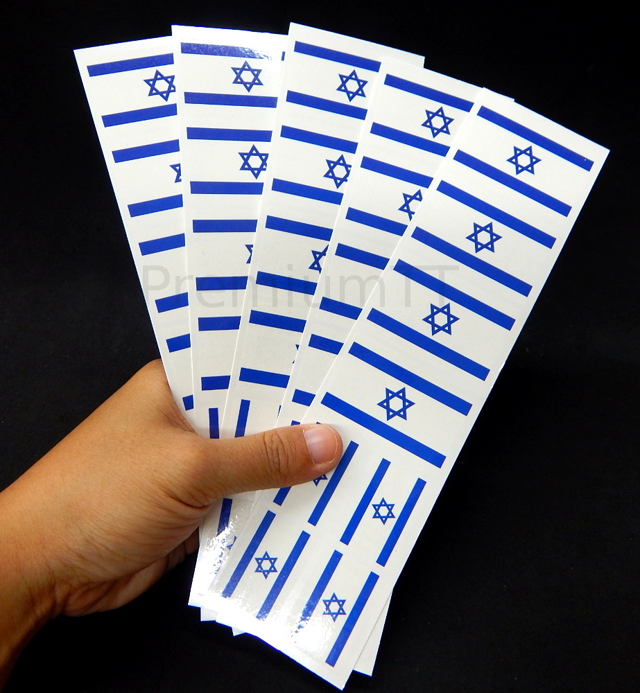 40 Removable Stickers: Israeli Flag, Israel Party Favors, Decals