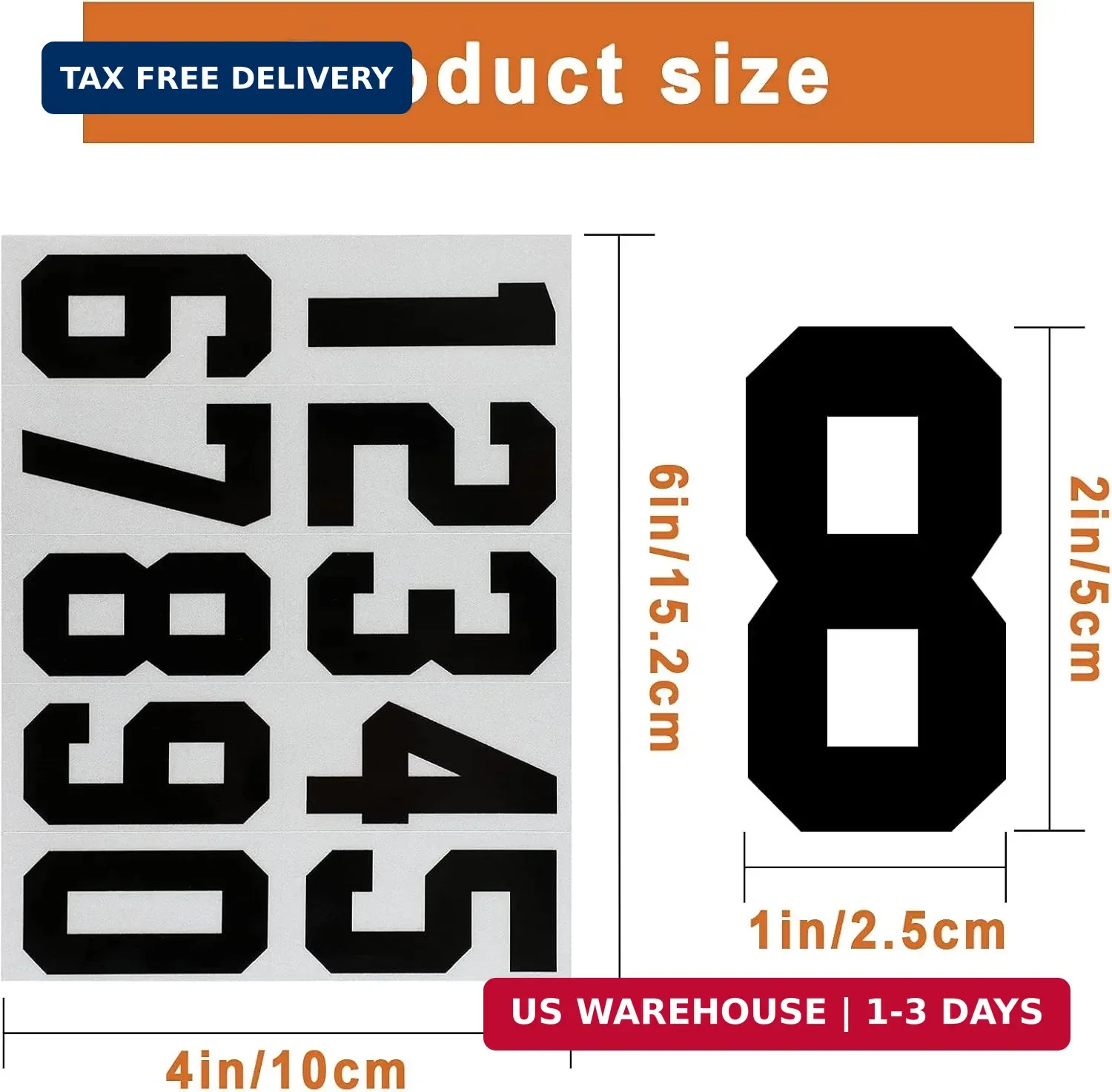 100 Piece Reflective Mailbox Number Stickers, Self Adhesive Reflective Capital L