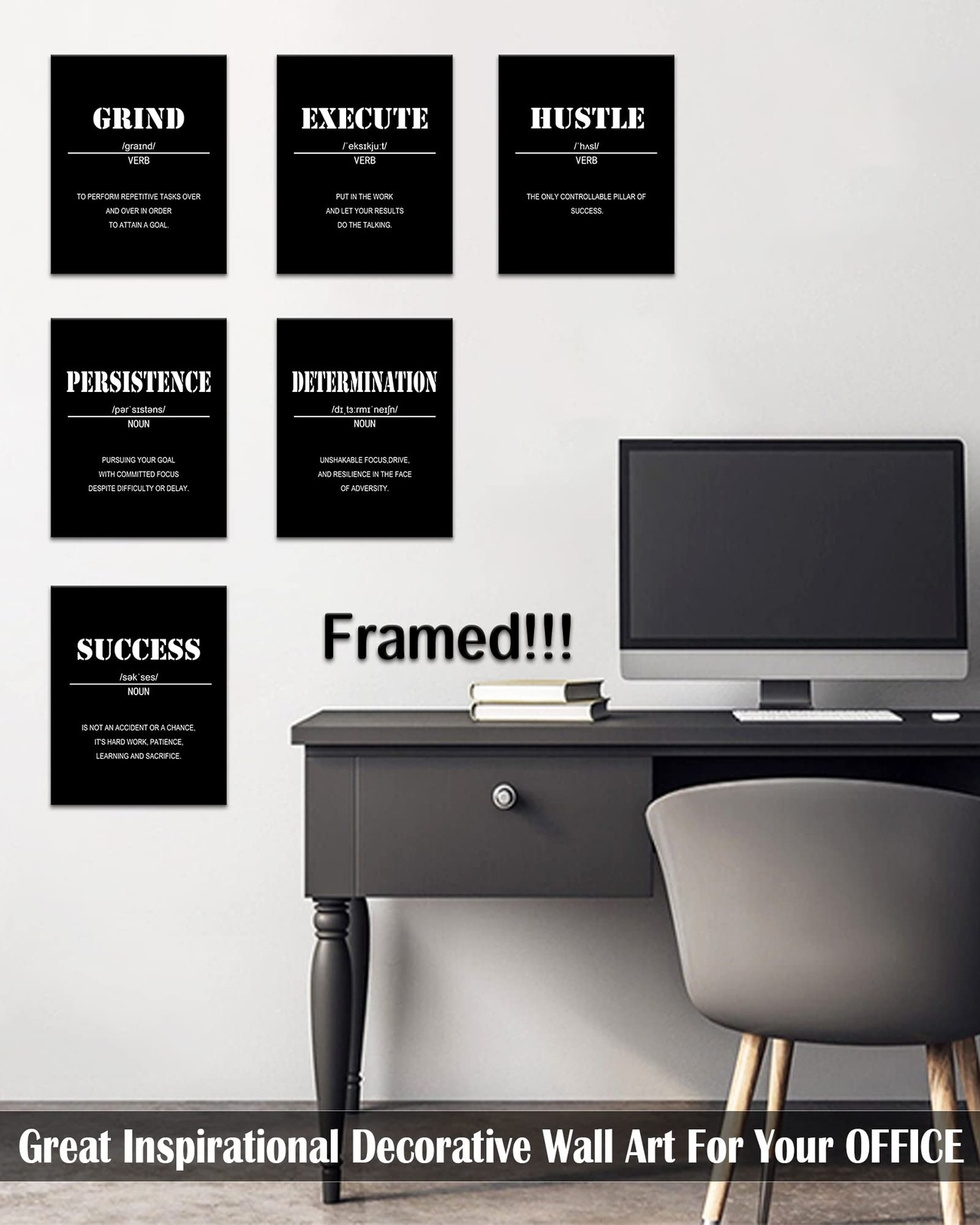 Inspirational Office Wall Art – Motivational Quotes for Living Room – Encoura…
