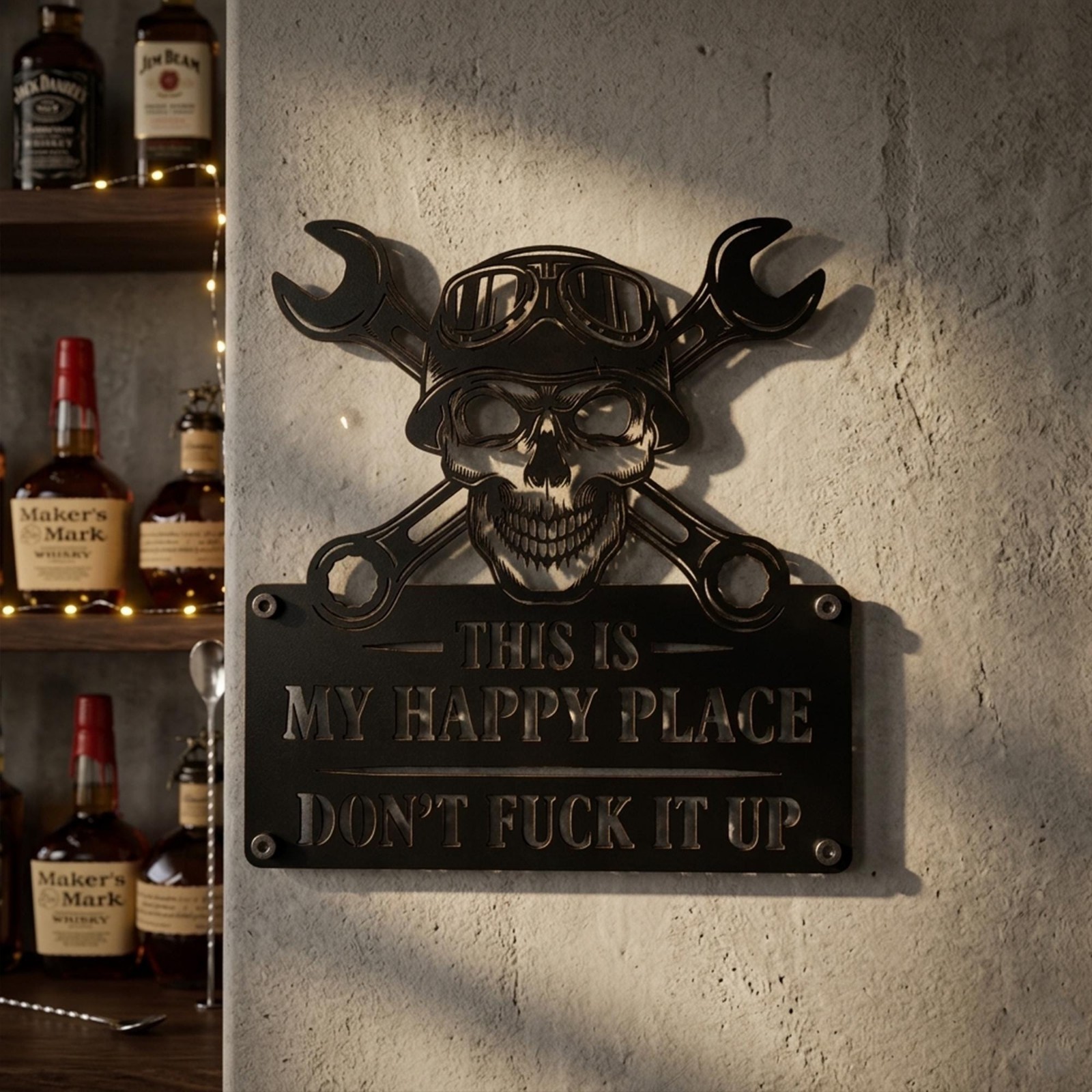 Funny Metal Sign This Is My Happy Place, Sarcastic Rustic Decor Gift