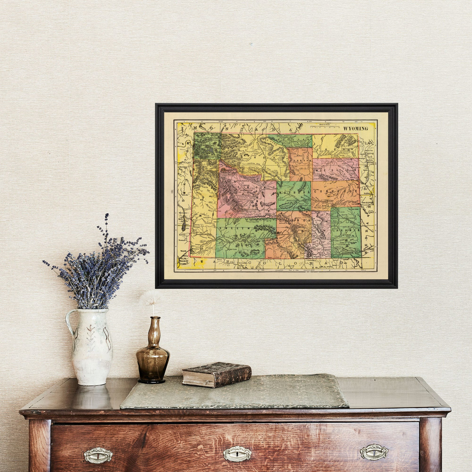 Old Map of Wyoming 1909 – Vintage Wyoming Art