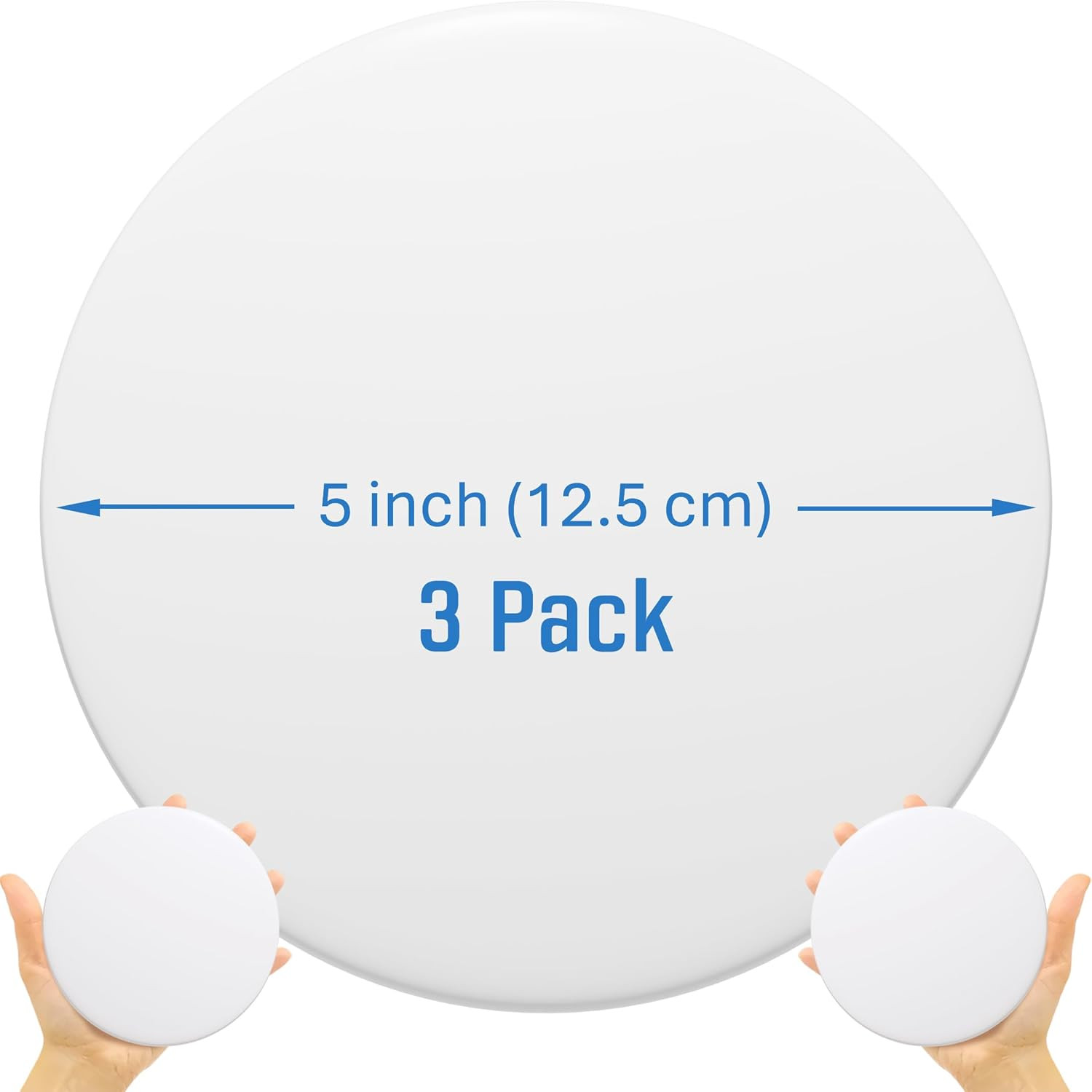 Wall & Door Handle Stopper 5″ Set of 3 Pieces White Rubber Door Knob, round Wall