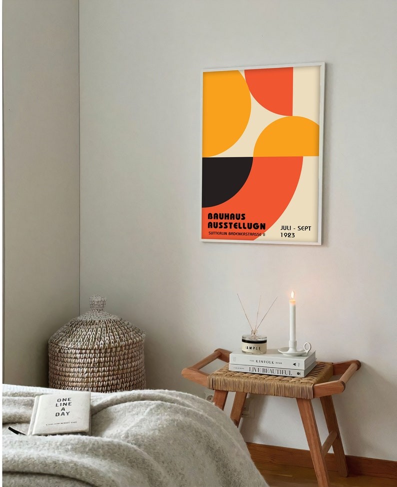 Bauhaus 1923 Exhibition Poster Print, Abstract Line Art Wall Decor