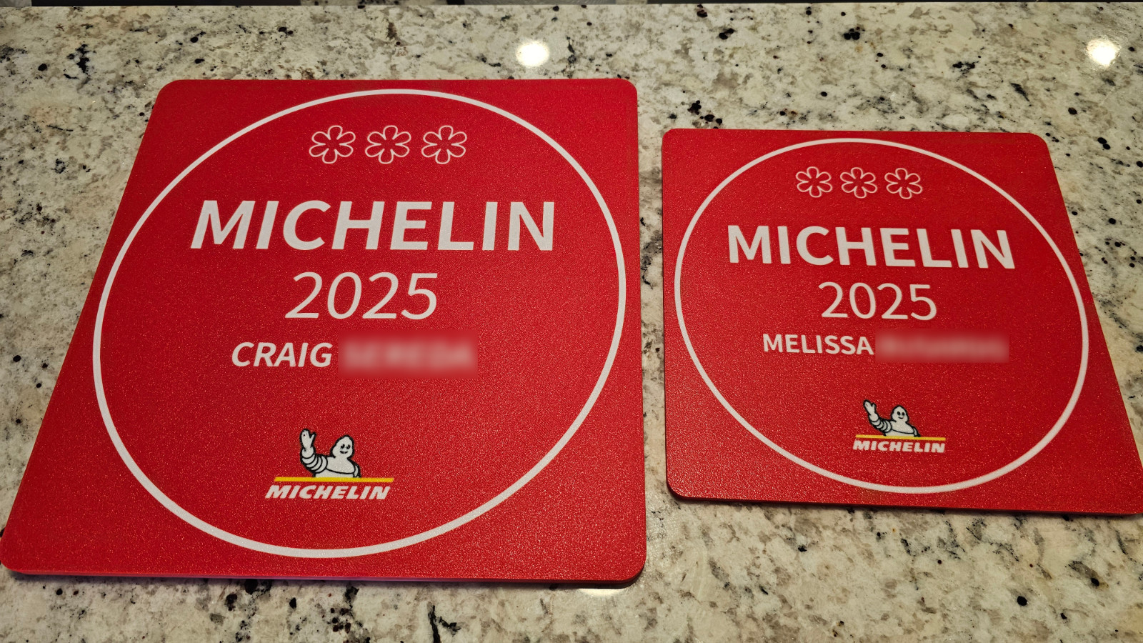 Custom 2-Sided Michelin Star Wall Plaque, Gift For Chef, Cook, Restaurant or MOM