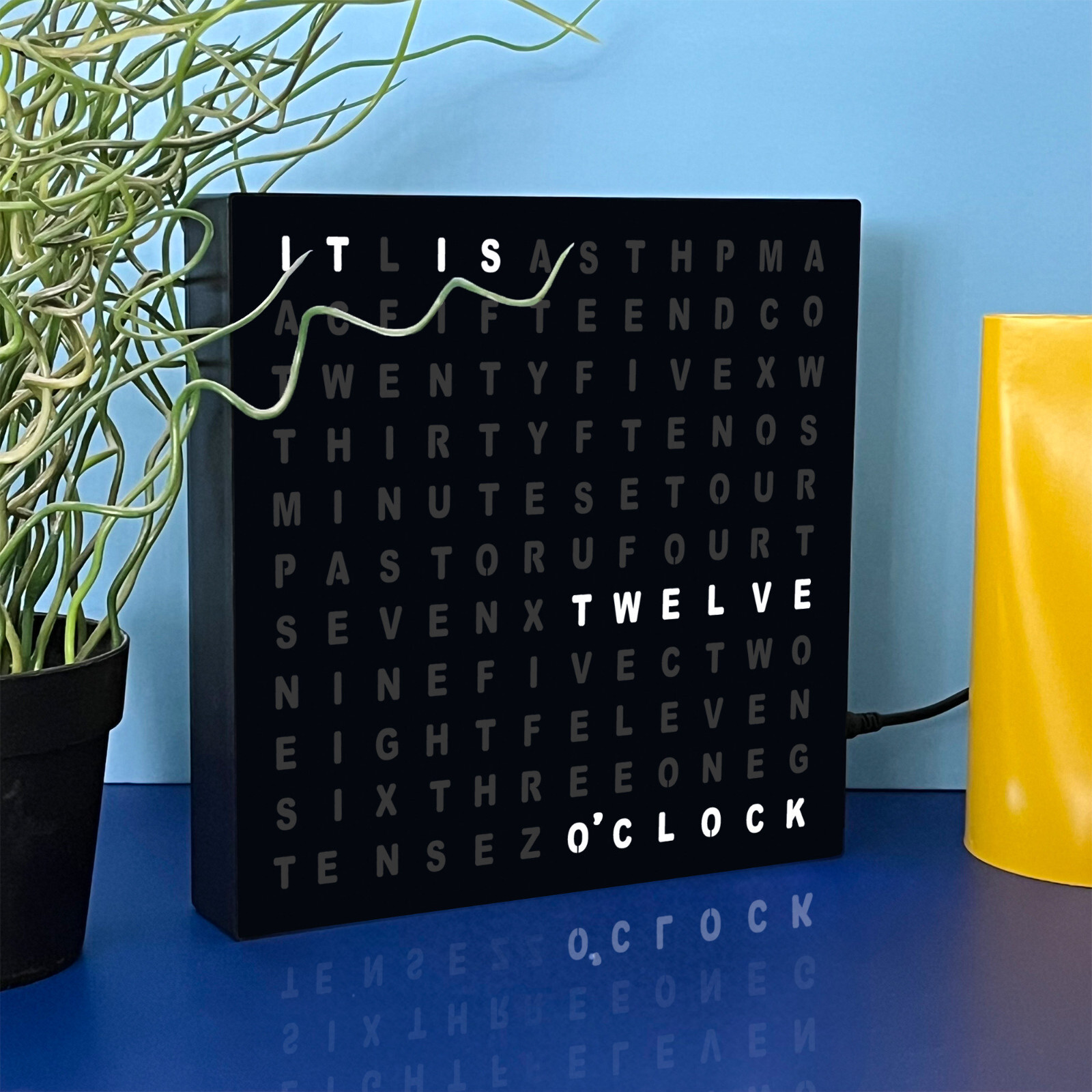 LED Word Desk Clock-7.8″ X 7.8″ X 2″- Powered by USB Cable -A Unique Gift Item