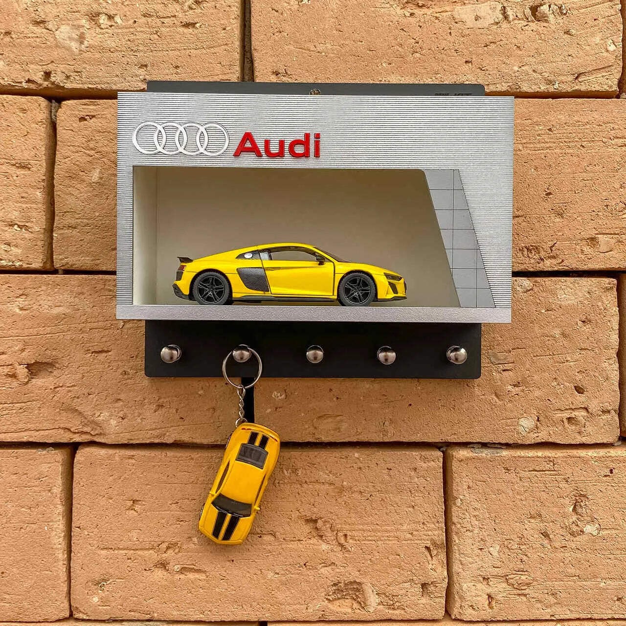 Audi Dealership Wall Key Hook Rack Exclusive Handmade Homage (Non-Official Item)