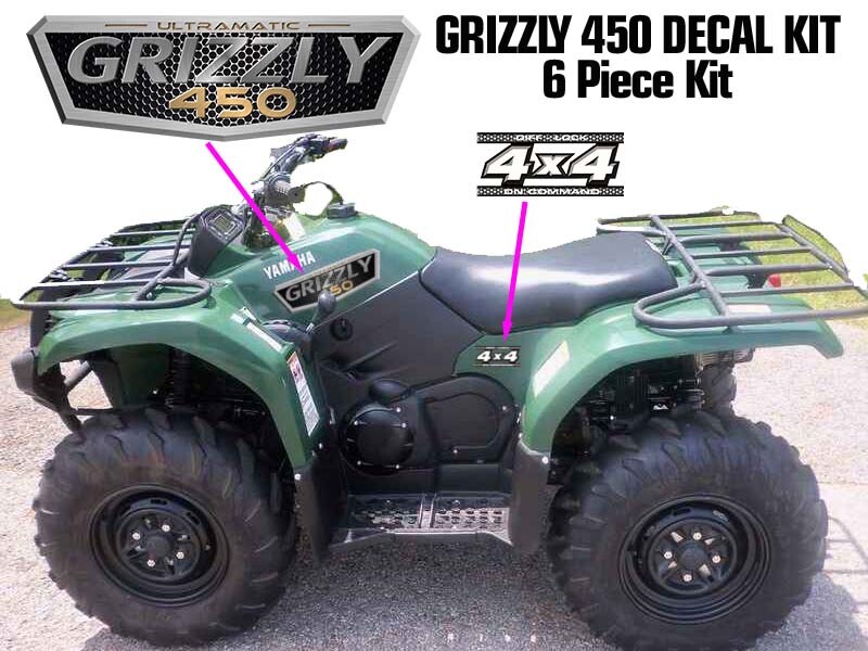 Yamaha Grizzly 450 OEM Decal Kit Emblem Sticker Side Tank Graphics ATV