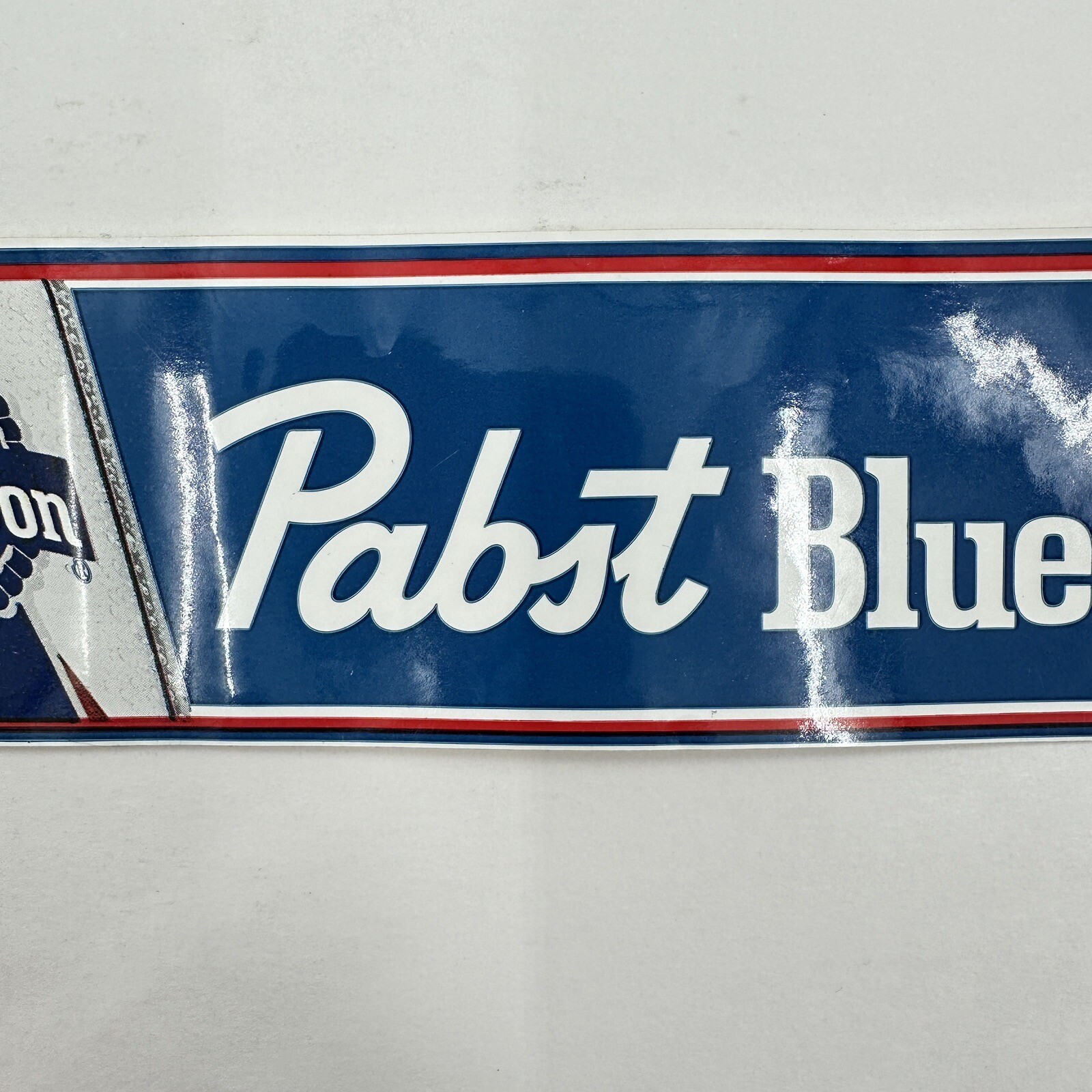 Vintage PBR Pabst Blue Ribbon Beer Logo Advertising Vinyl Bumper Sticker Decal
