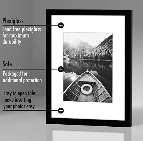 Americanflat 9×12 Picture Frame with Polished Plexiglass – Set of 5 – Use as…