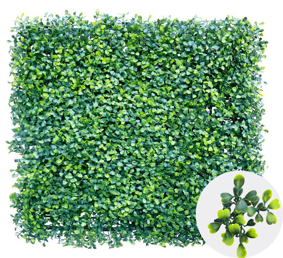 20″x20″ Artificial Boxwood Hedge Panel Double Color Lvy Leaf Fence Indoor Decor