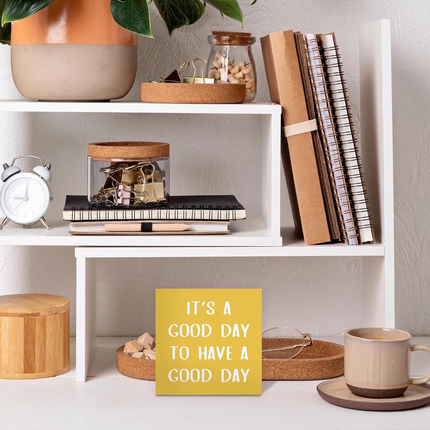 Yellow It’s a Good Day To Have a Positive Office Wooden Box Color 02
