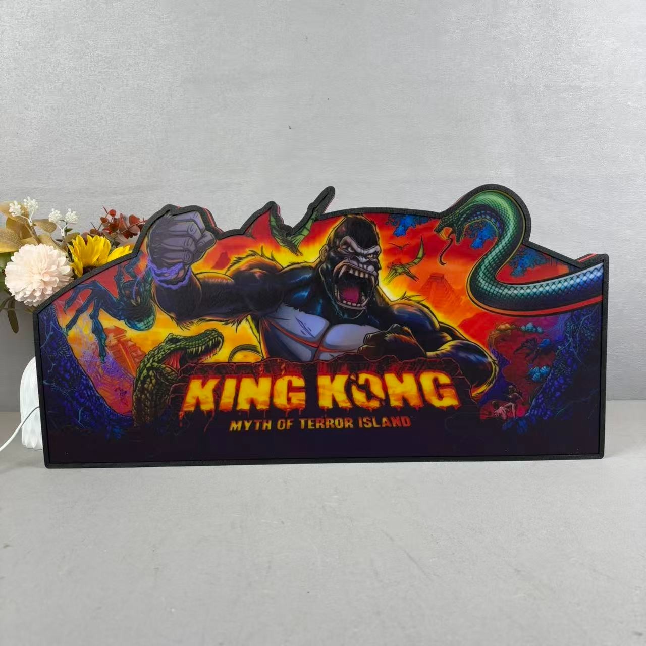 King Kong Pinball Topper 3D Printed Lightbox for Pinball Machine