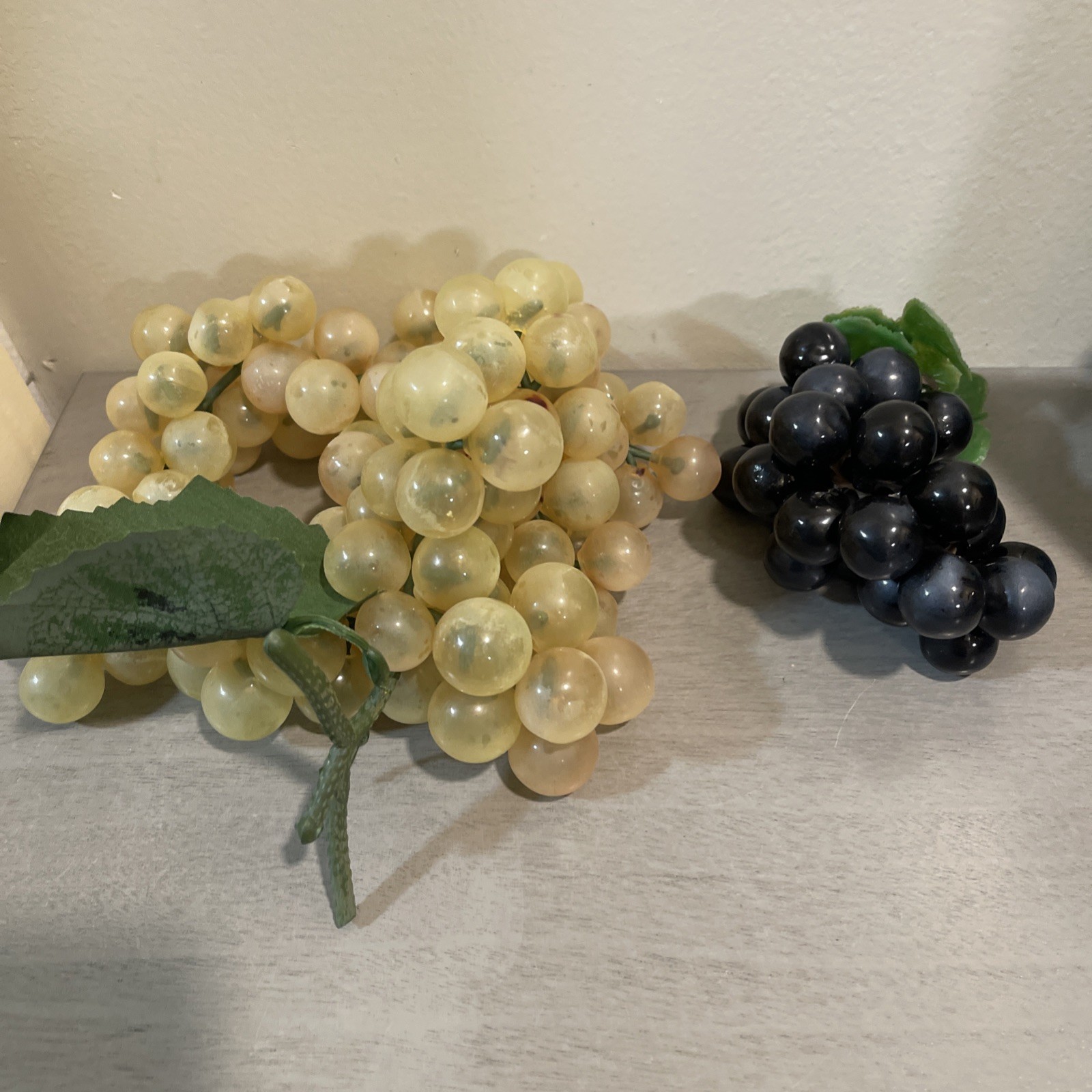 2 In Lot Ivory Pearl Lucite Acrylic/ Black Grapes ReTrO Mid-Century Modern
