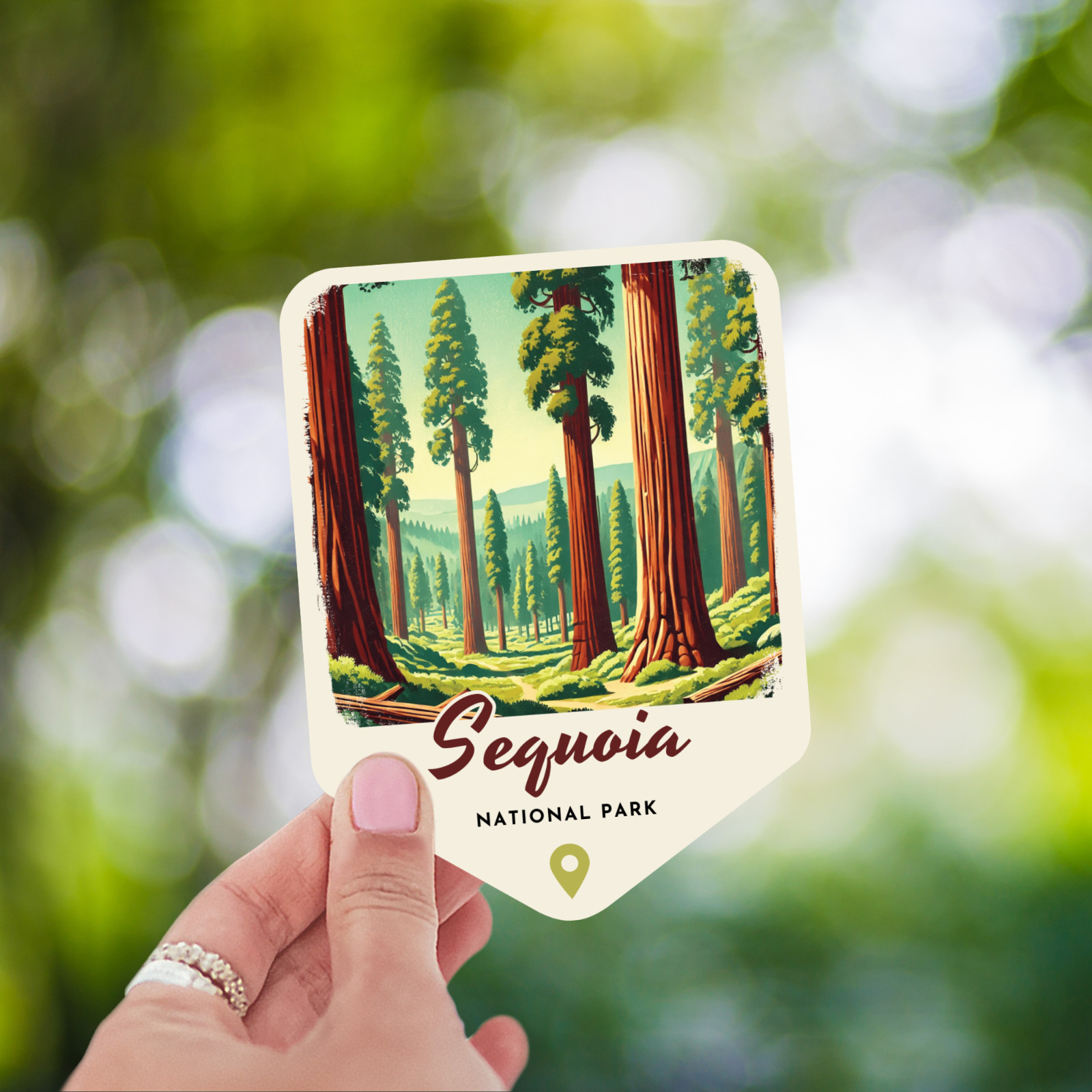Sequoia National Park Sticker California Retro Style Waterproof Vinyl Decal