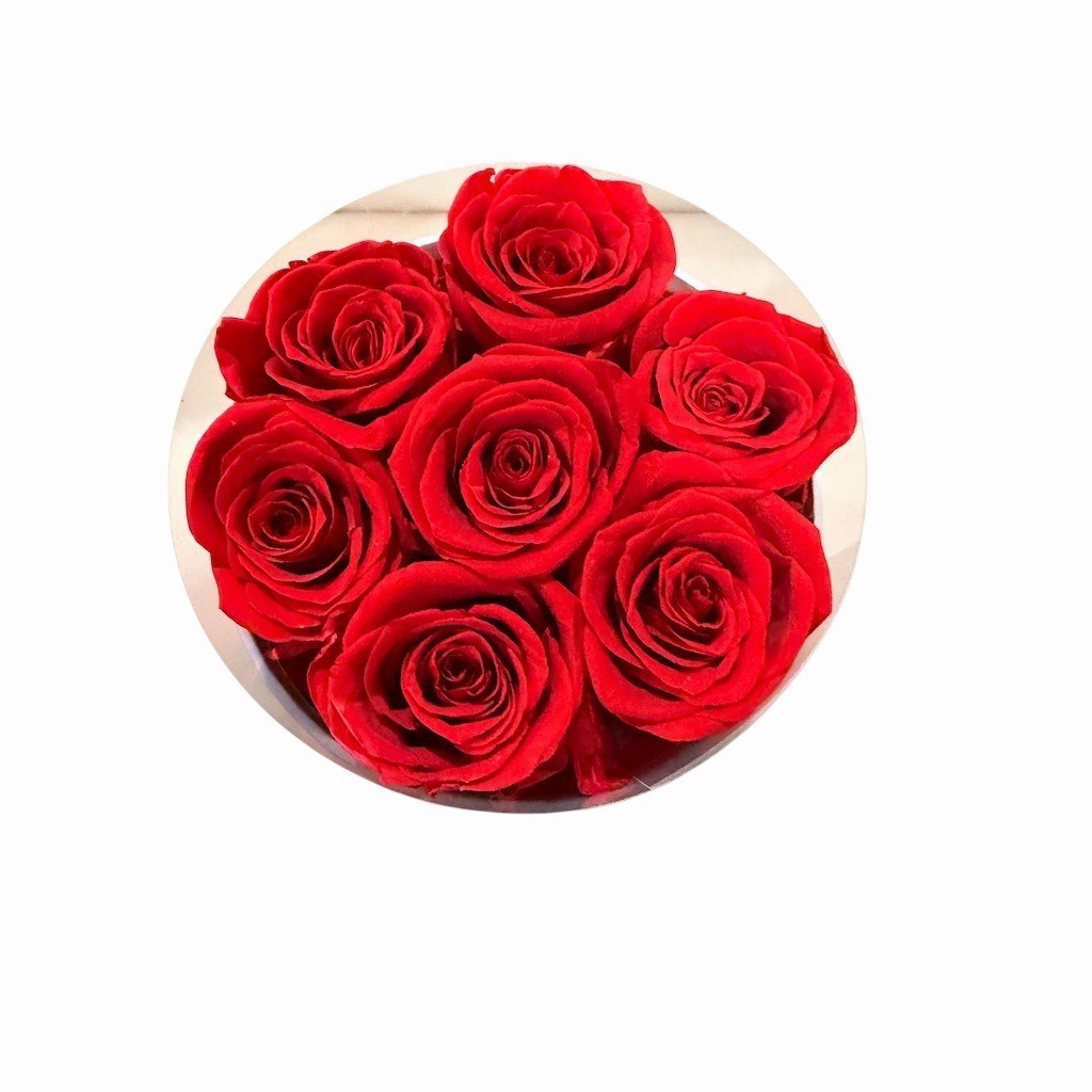 NEW REALRed Rose Arrangement in White Round Hat Box Romantic All Occasions Decor