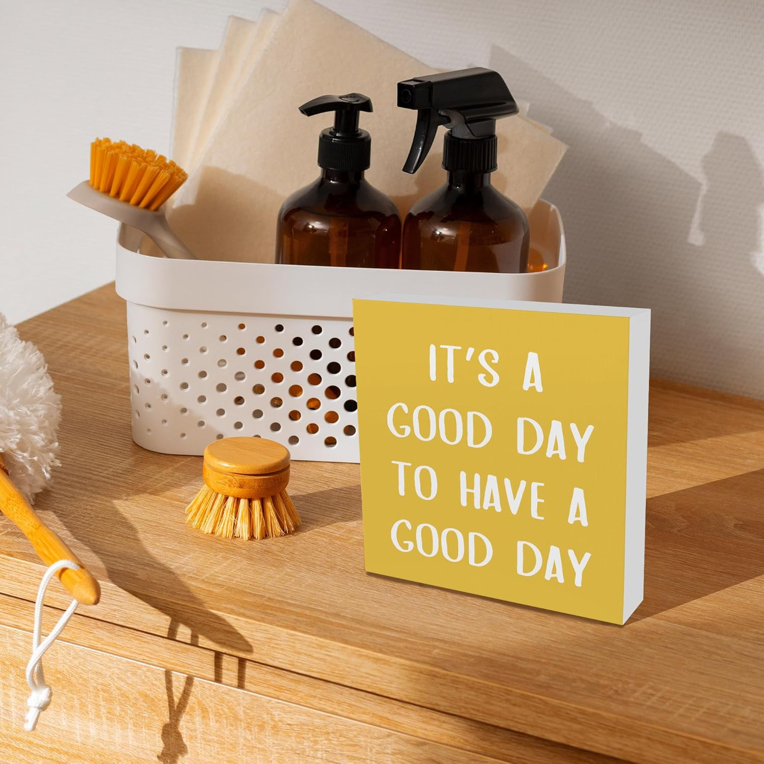 Yellow It’s a Good Day To Have a Positive Office Wooden Box Color 02