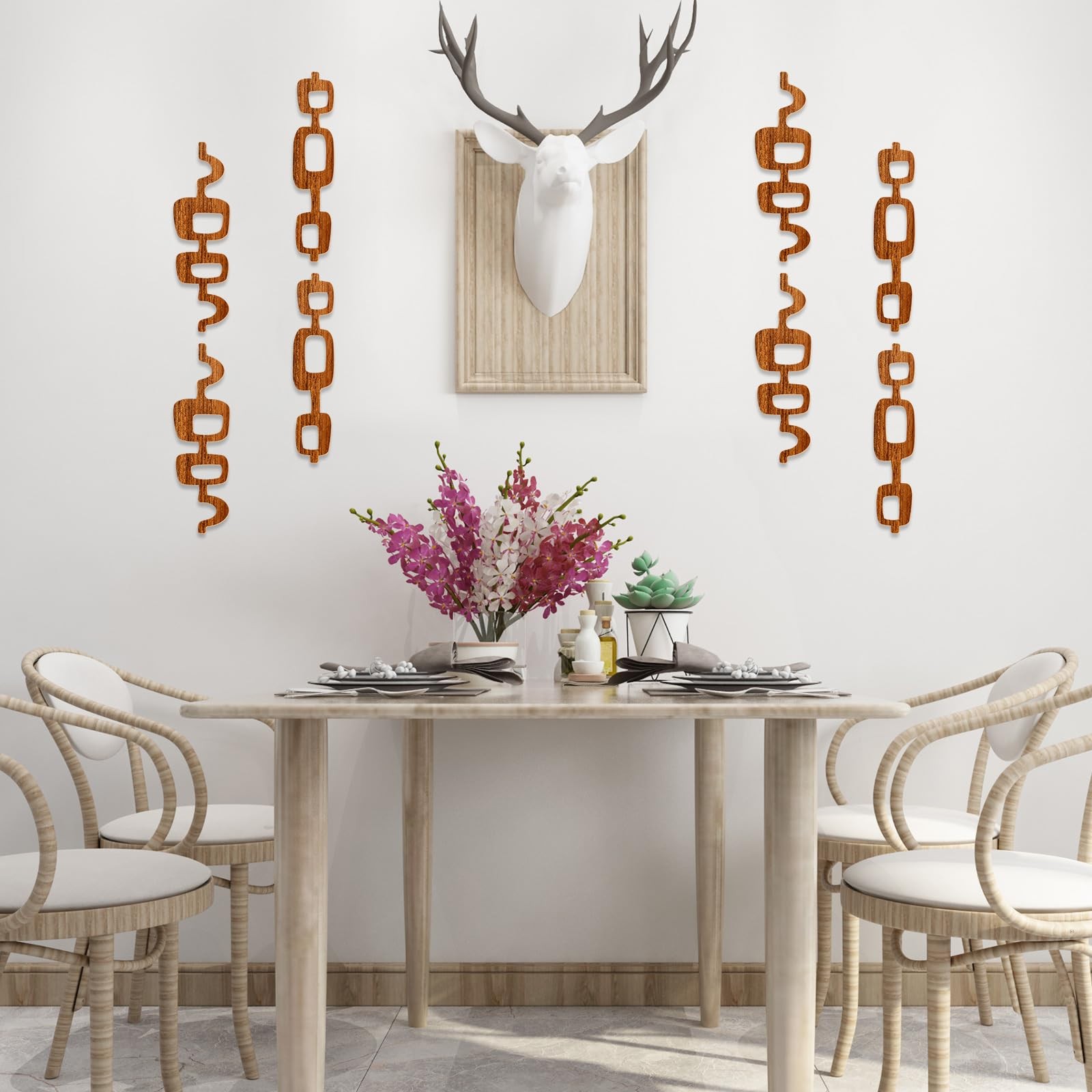 Wood Wall Art Mid Century Modern Decor Panels For Bedroom Living Room Large 8PC