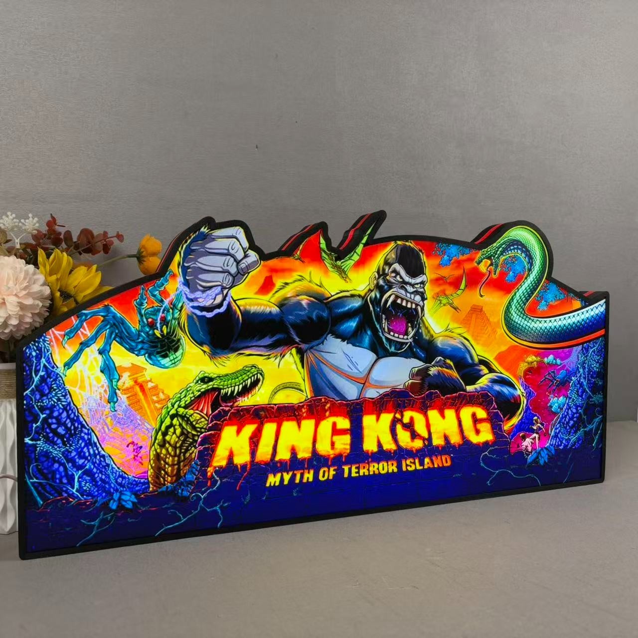 King Kong Pinball Topper 3D Printed Lightbox for Pinball Machine