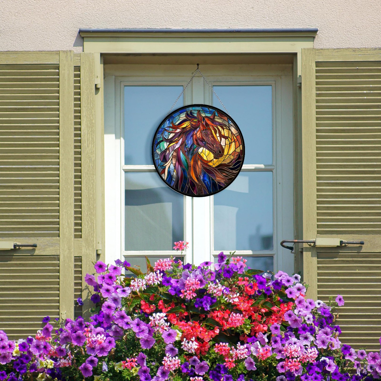 Stained Glass Horse Suncatcher Window Decor for Home, Gifts for All Occasions