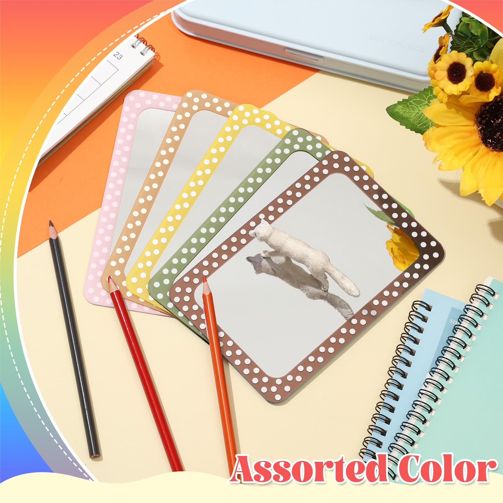 10 PCS 6×4 Inch Multicolor Acrylic Small Pastel Shatterproof Kids Mirror